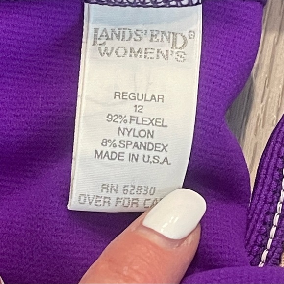 Lands’ End Purple Swim Wrap Skirt Bottoms with Built in Briefs Size 12 - Picture 7 of 10
